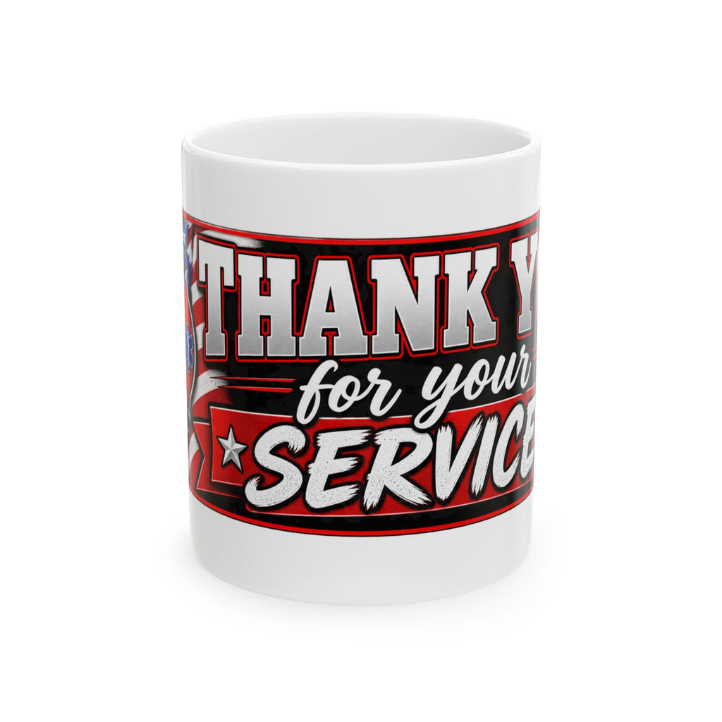 Thank You For Your Service Fire/Rescue Mug | American Flag Maltese Cross