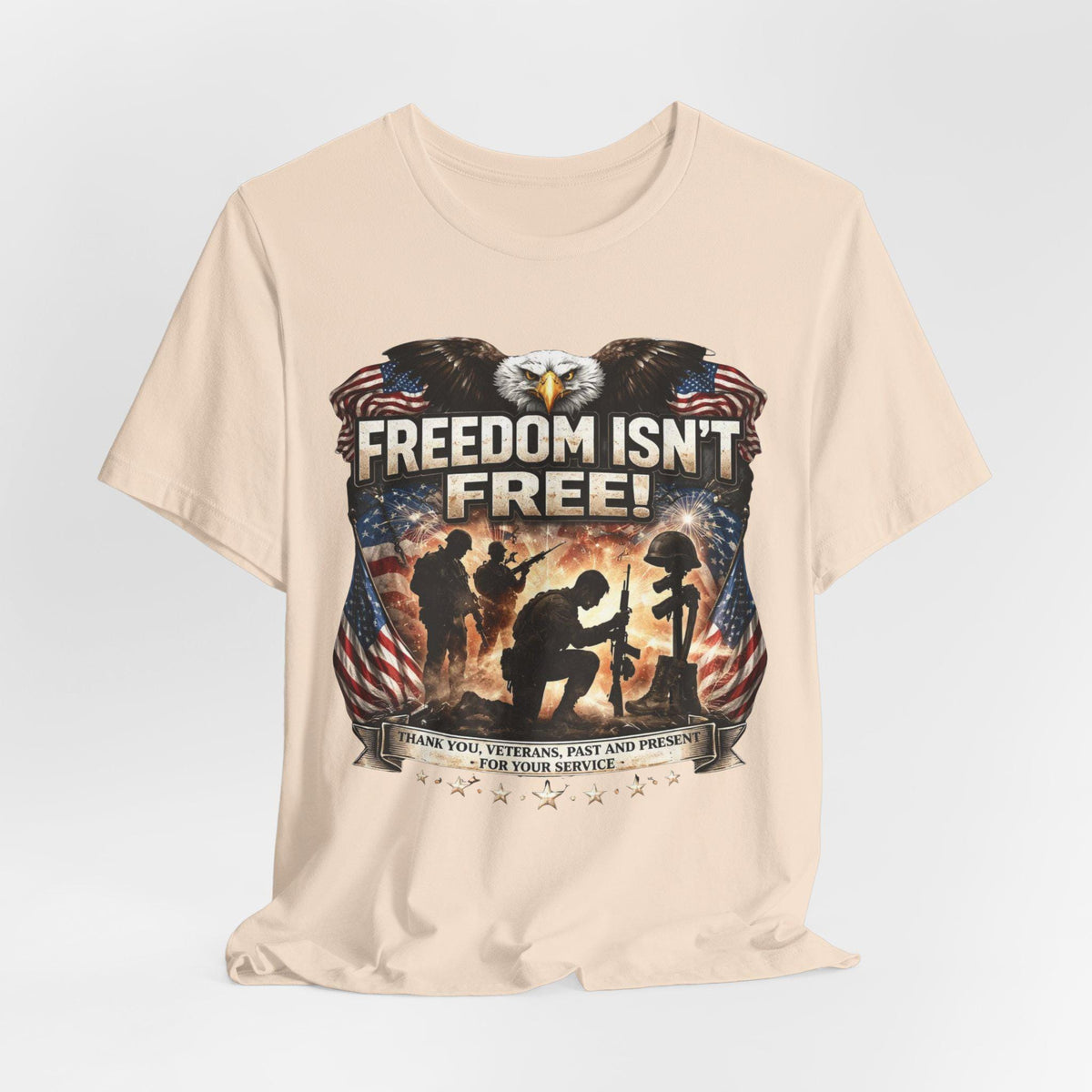Military Memorial T-Shirt | American Flag Eagle, Veteran Service Honor