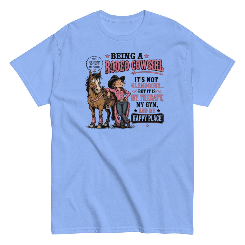 Rodeo Cowgirl Tee: My Therapy, My Happy Place Unisex Cotton Shirt