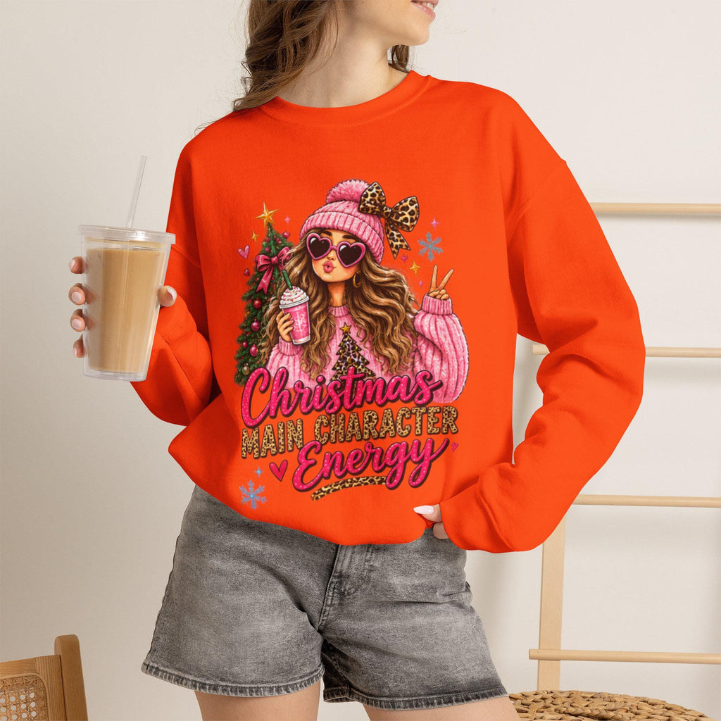 Pink Christmas Tree Sweatshirt, GenZ Christmas Crewneck, Cute Holiday Sweatshirt for Her, Retro Xmas Gift, Trendy Womens Winter Top