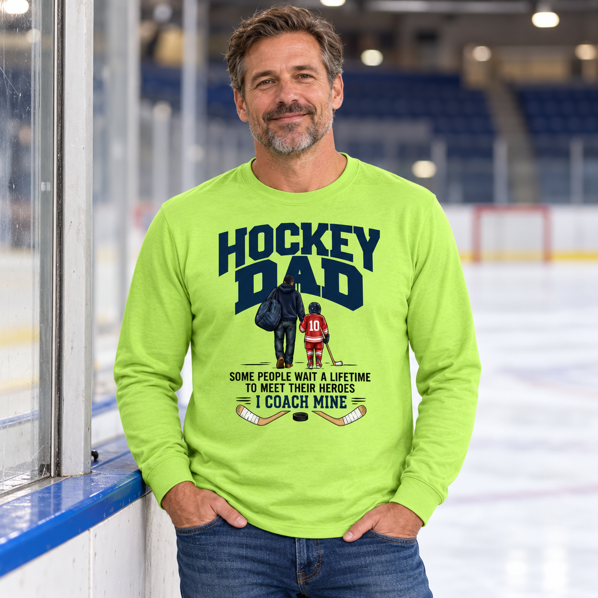 Dad Coach T-Shirt | Hockey Dad Graphic Long Sleeve Tee