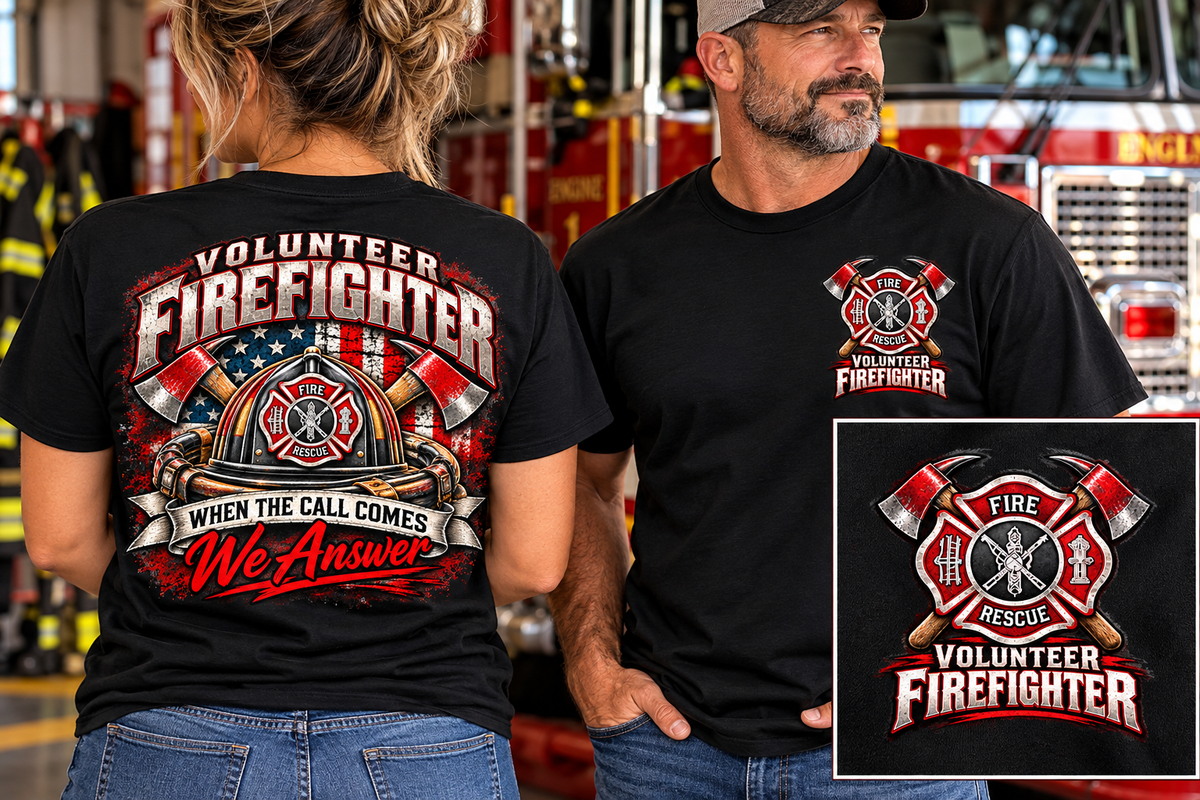 Volunteer Fire T-Shirt | Front & Back Graphic Tee