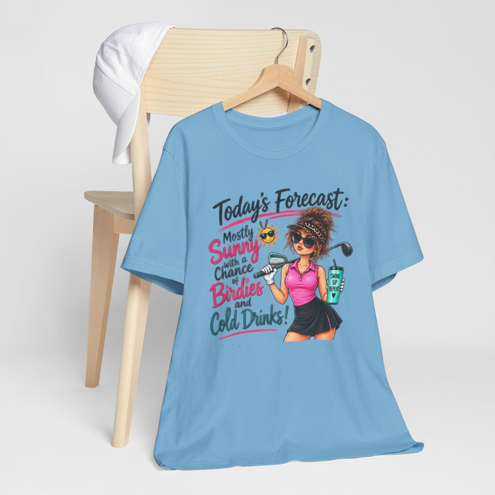 Womens Golf Shirt, Sunny Birdies Cold Drinks Graphic Tee
