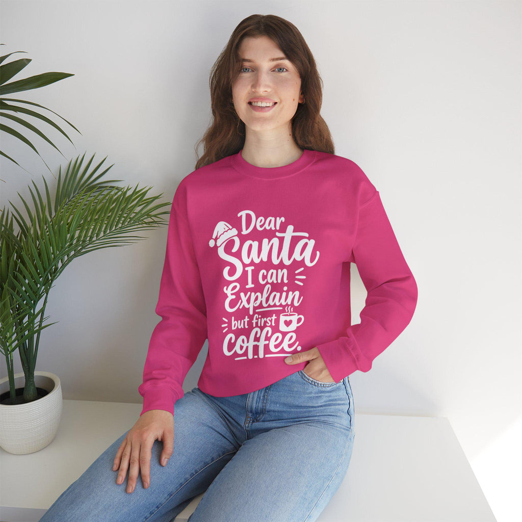 Dear Santa I Can Explain But First Coffee sweatshirt | Christmas crewneck