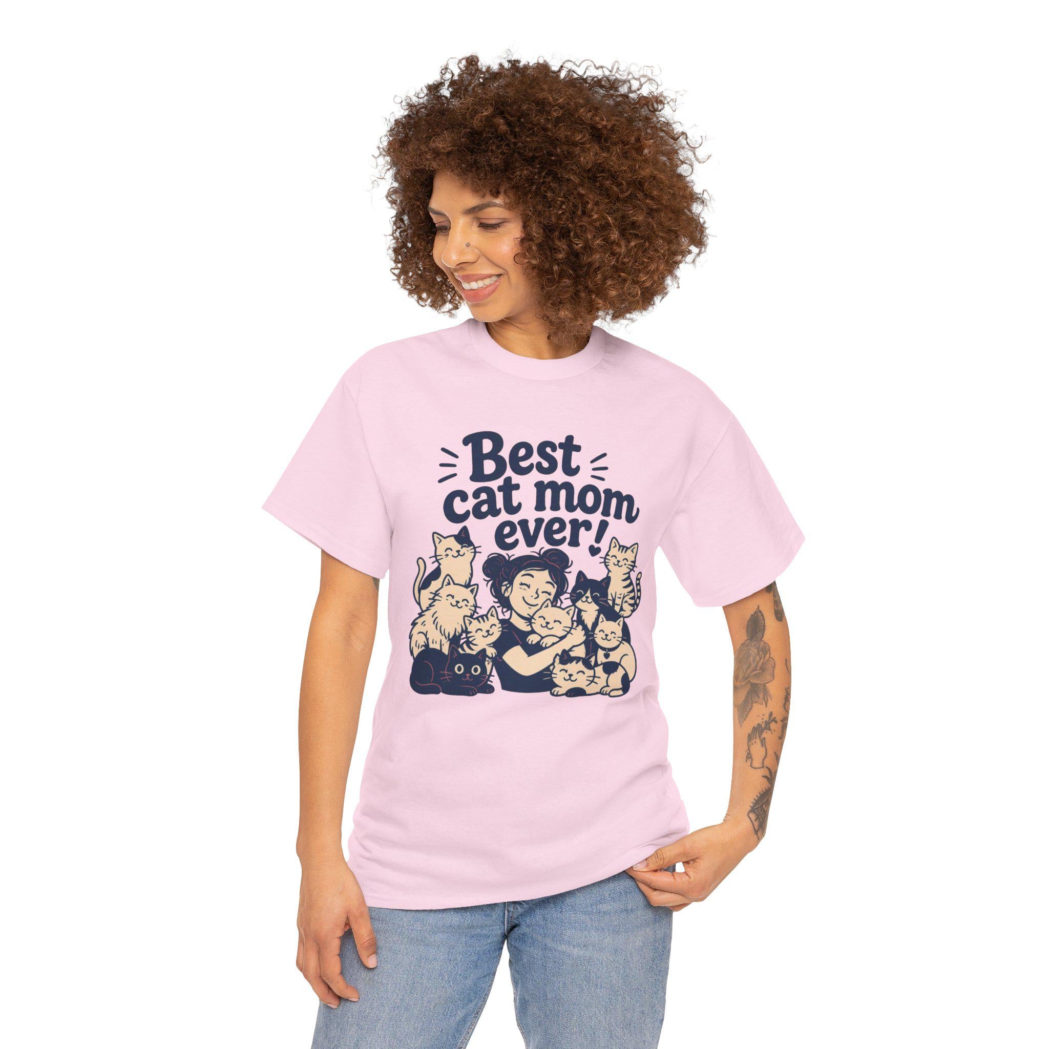 Cat Mom T-Shirt | Playful Clowder, Vintage Palette Graphic Tee