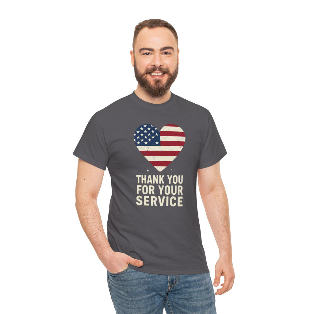 American Flag Heart Thank You For Your Service Tee | Patriotic, Veterans Day
