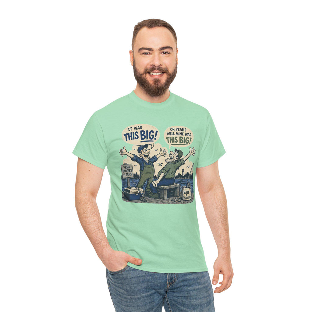 Fishing Tale This Big T-Shirt | Retro Cartoon Fishermen Tee