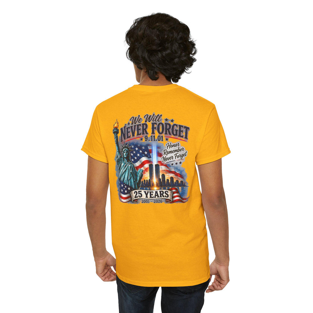 9/11 Memorial Tee | Statue of Liberty, Twin Towers, American Flag (25 Years)