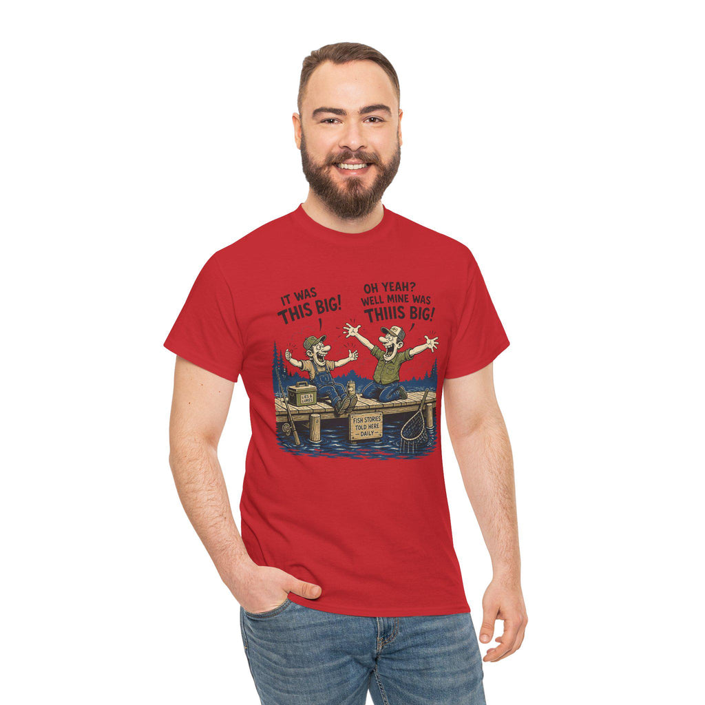 Fishing Tale Illustration Tee | Funny Fish Story T-Shirt, Lake Fishing Graphic