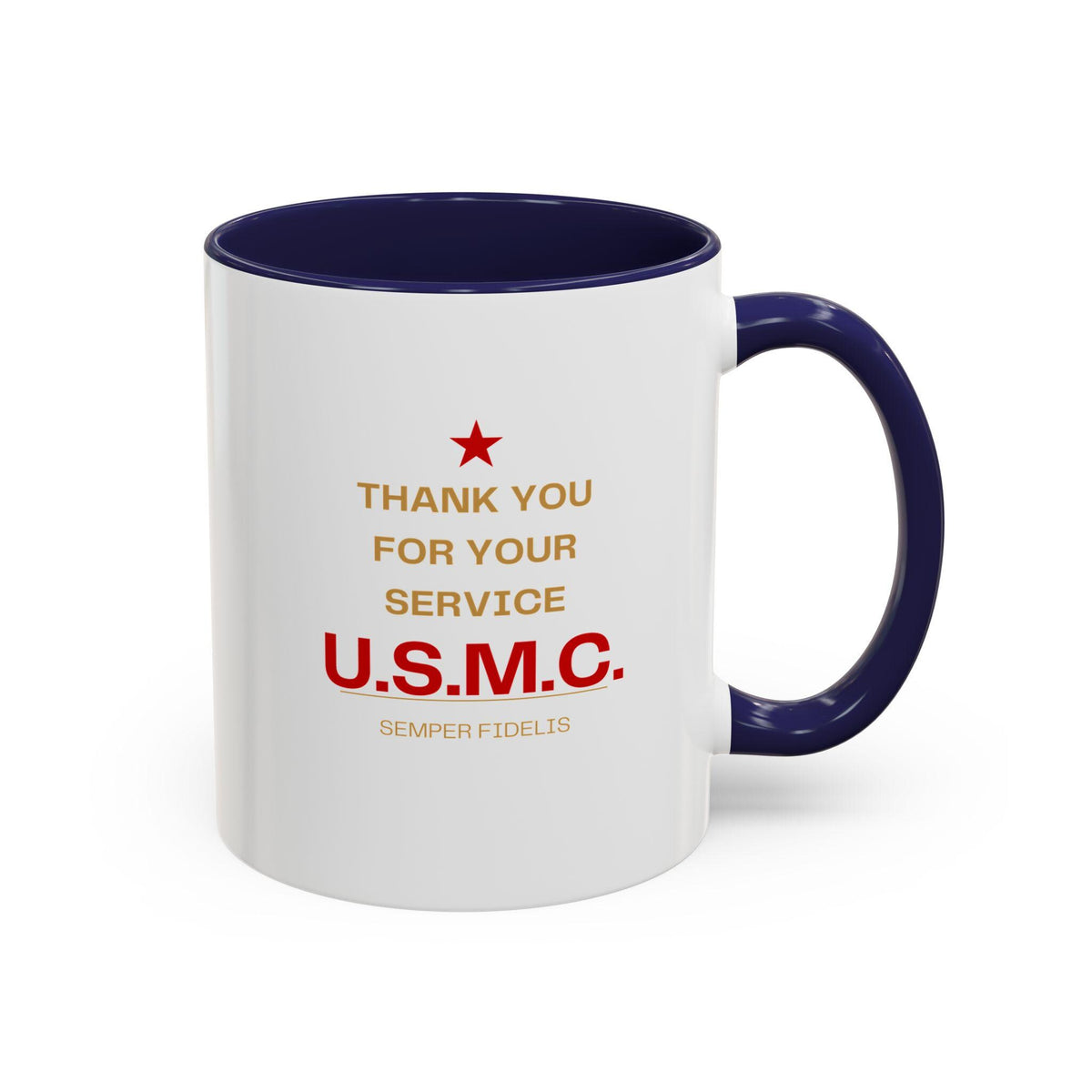 Thank You For Your Service USMC Mug | Accent Coffee Mug Right Hand