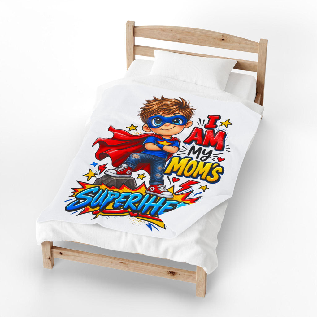 Kids Superhero blanket, cozy kid throw, mom superpower