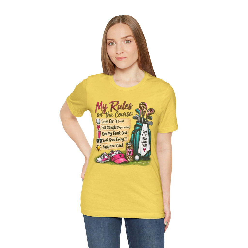 Golf Course Rules Tee | Women's Humorous Golf Shirt