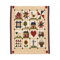 Country Patchwork Velveteen Plush Blanket | Farmhouse Quilt Style Throw