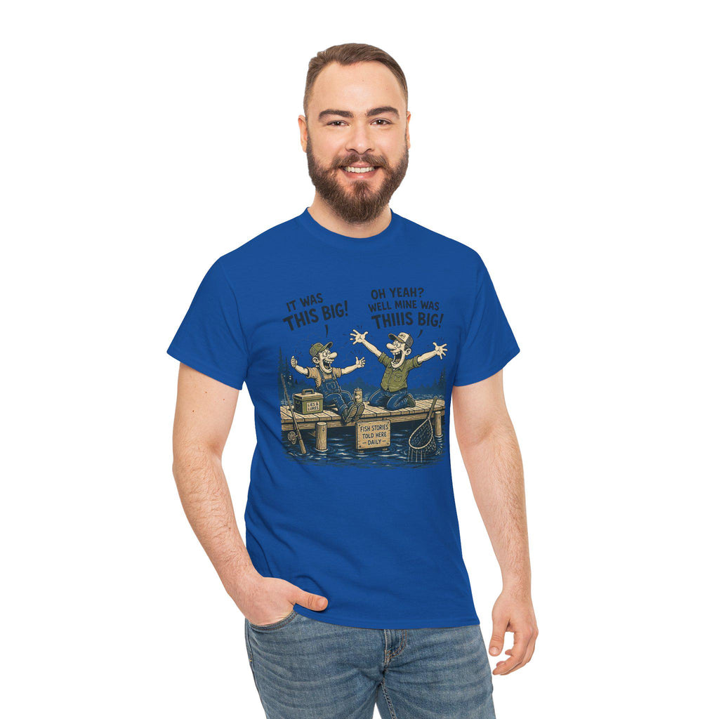 Fishing Tale Illustration Tee | Funny Fish Story T-Shirt, Lake Fishing Graphic