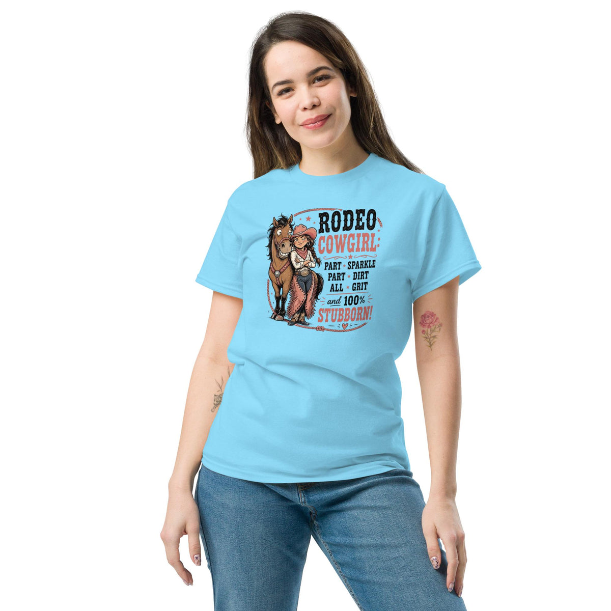 Rodeo Cowgirl Tee: Part Sparkle, Part Dirt, All Grit Unisex Shirt