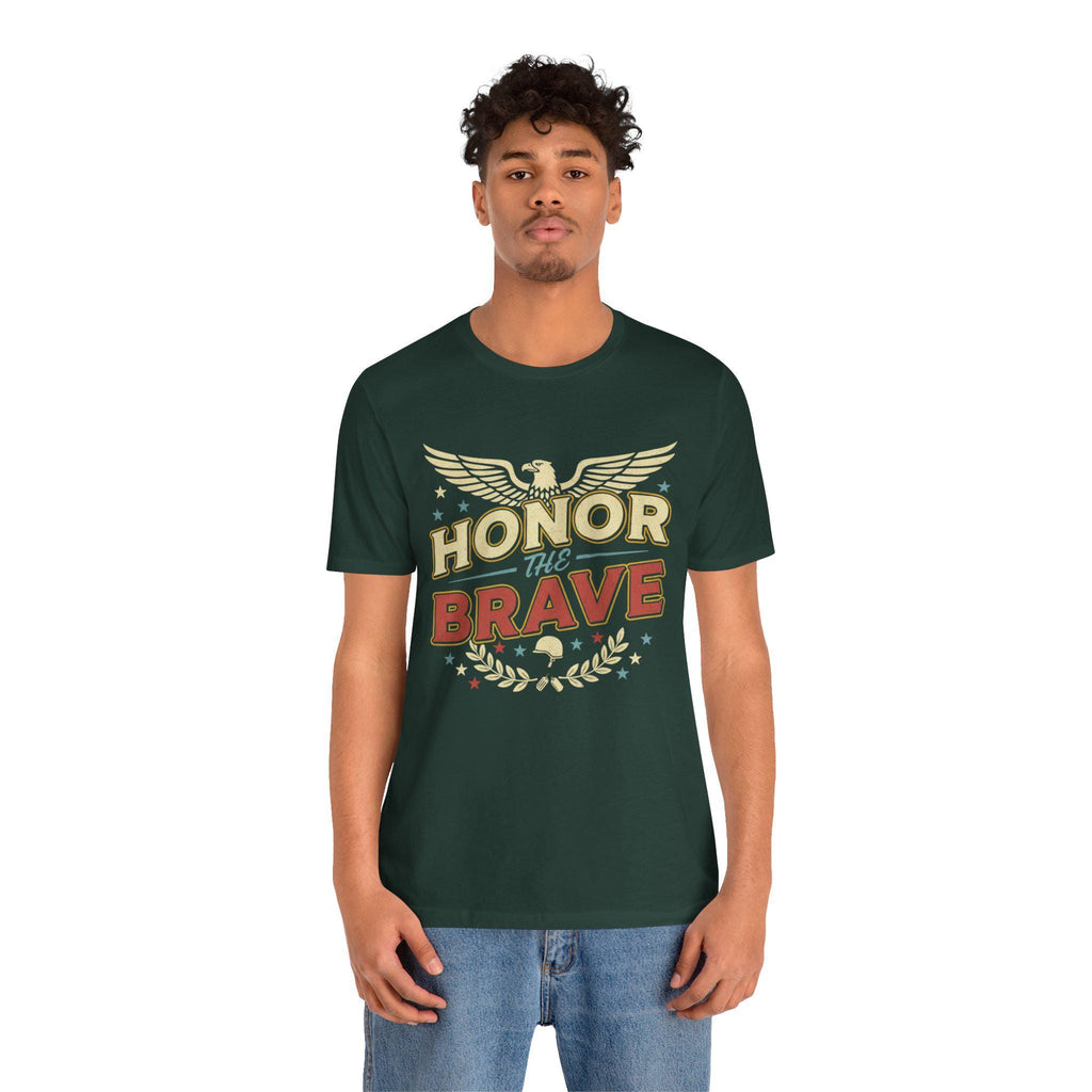 Honor the Brave T-Shirt | Patriotic Eagle Military Tribute Tee