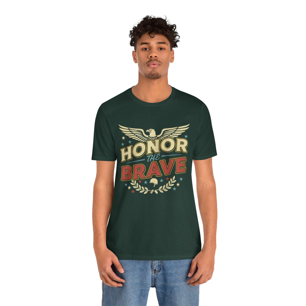 Honor the Brave T-Shirt | Patriotic Eagle Military Tribute Tee