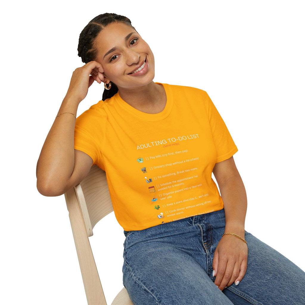Adult To-Do List T-Shirt | Minimalist Humor Graphic Tee