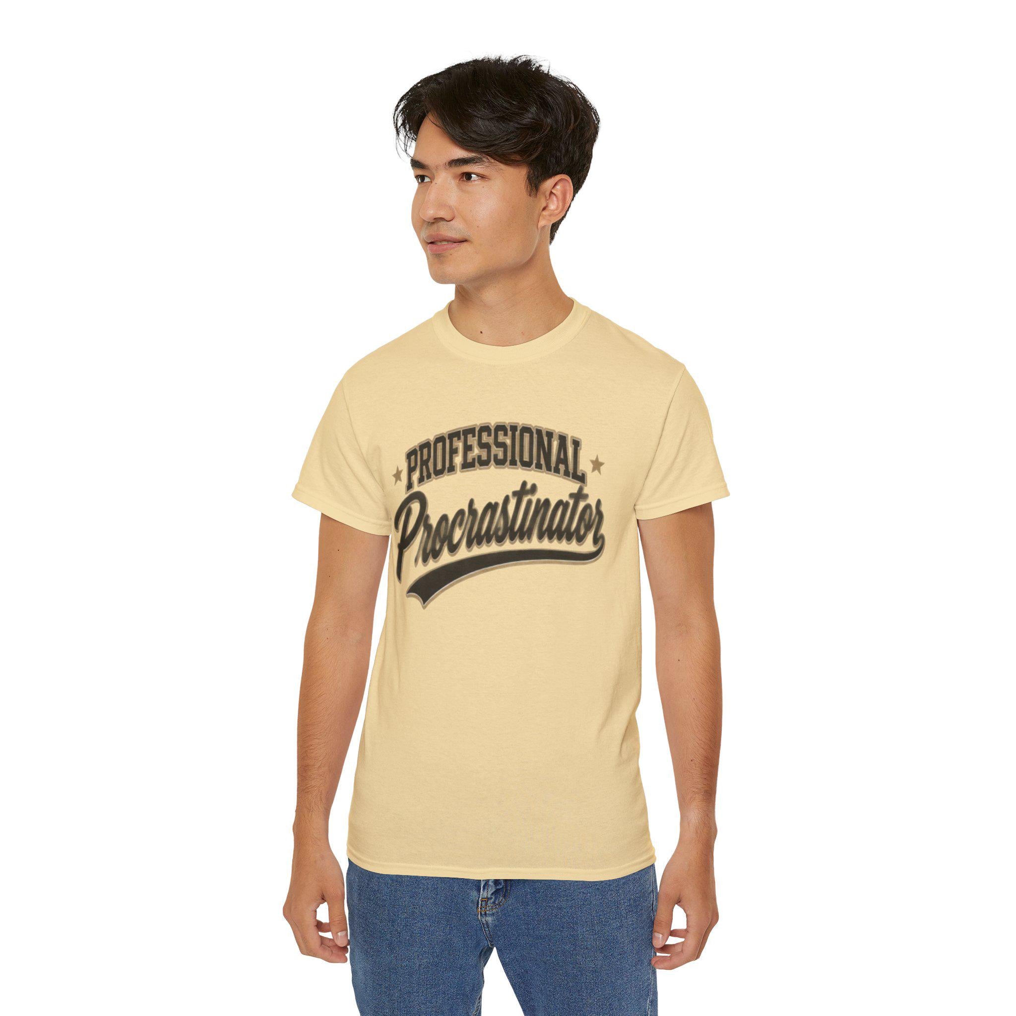 Professional Procrastinator T-Shirt | Retro Script Tee for him