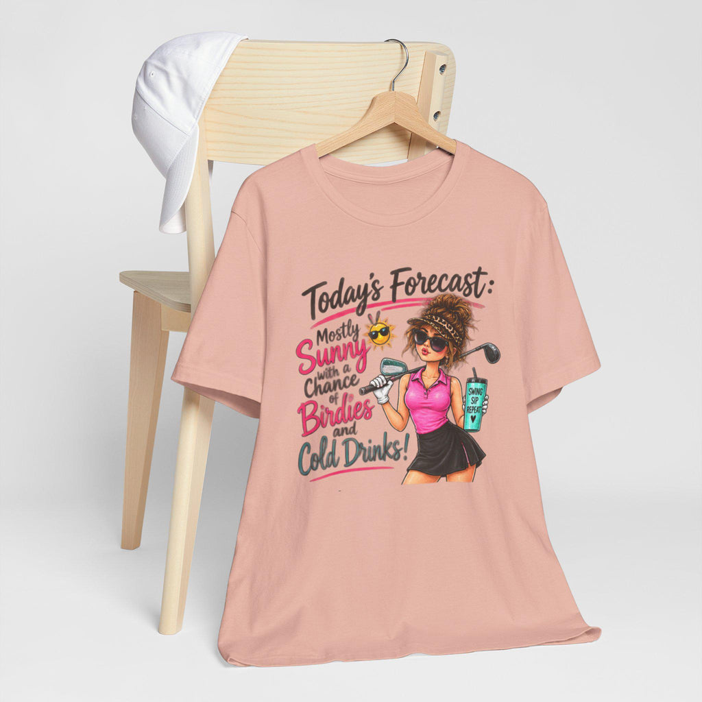 Womens Golf Shirt, Sunny Birdies Cold Drinks Graphic Tee