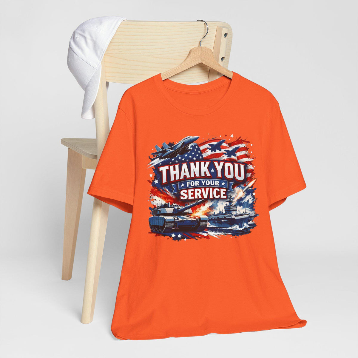Thank You For Your Service Military Tribute T-Shirt | American Flag Jets Tank
