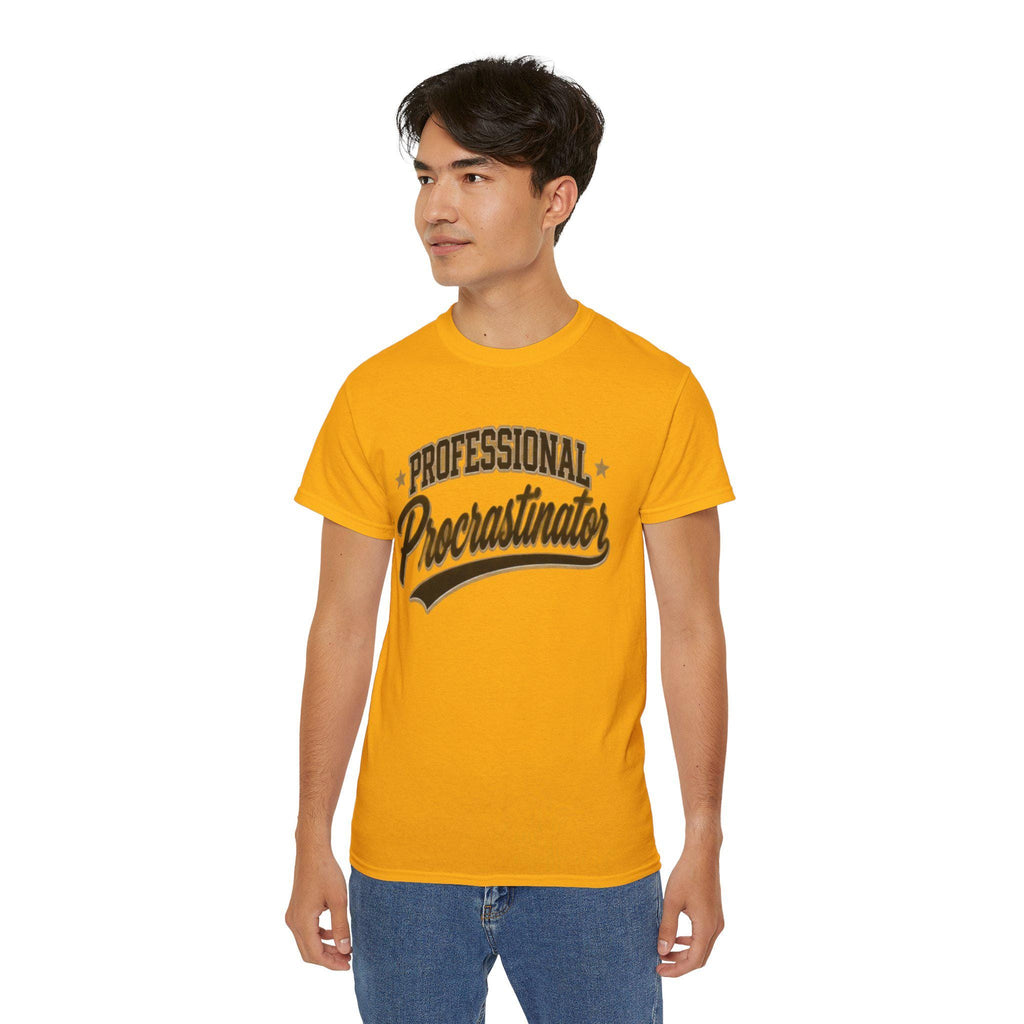 Professional Procrastinator T-Shirt | Retro Script Tee for him