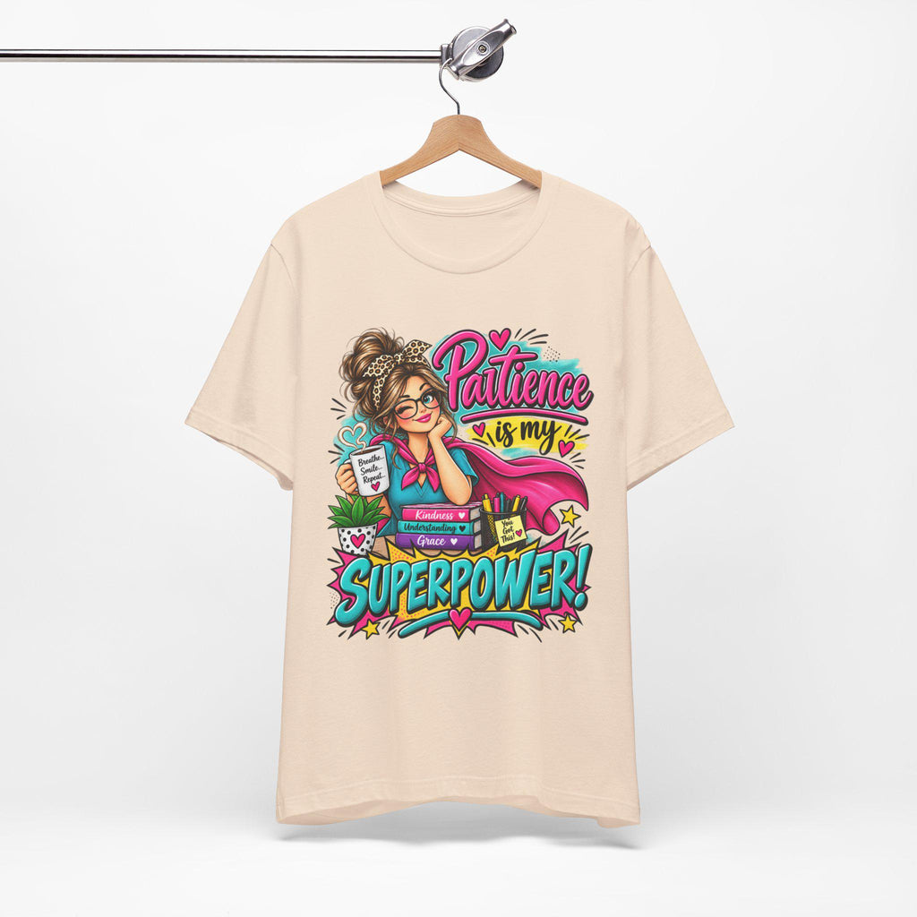 Mom Patience Superpower Graphic Tee | Comic Style Superhero Shirt