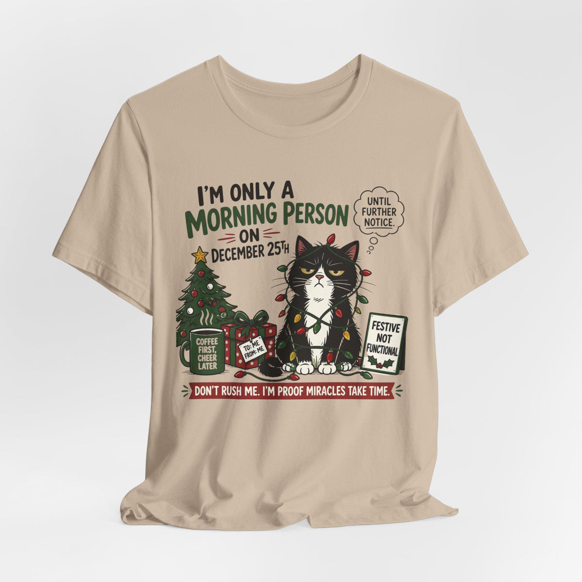 Grumpy Cat Christmas T-Shirt | December 25th Morning Person Tee