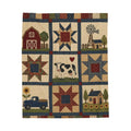 Farmhouse Patchwork Plush Blanket | Country Style, Cozy Comfort (Faux Patchwork)