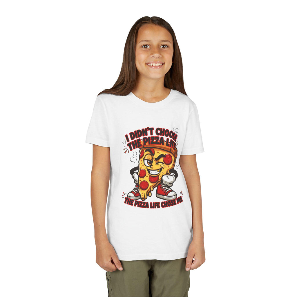 I Didn't Choose the Pizza Life cartoon slice Youth Tee | Funny Pizza Shirt