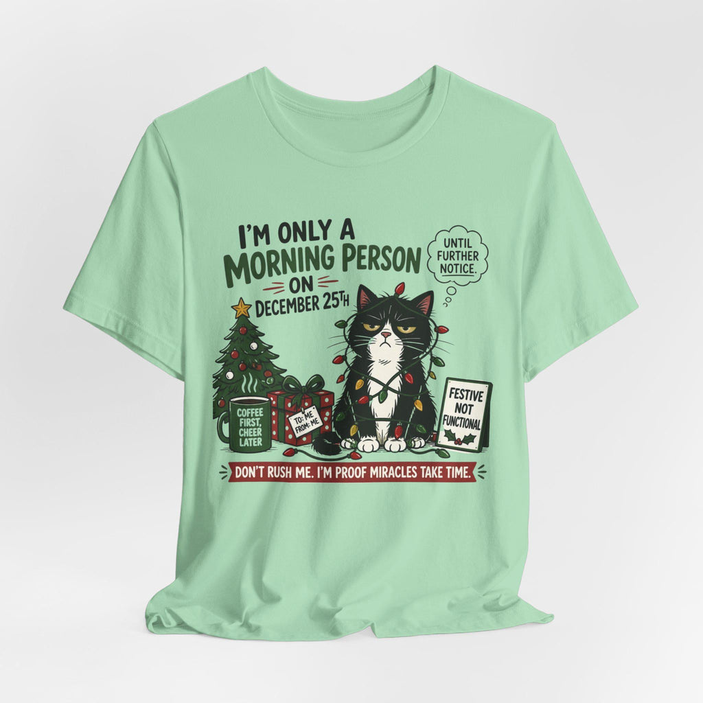 Grumpy Cat Christmas T-Shirt | December 25th Morning Person Tee