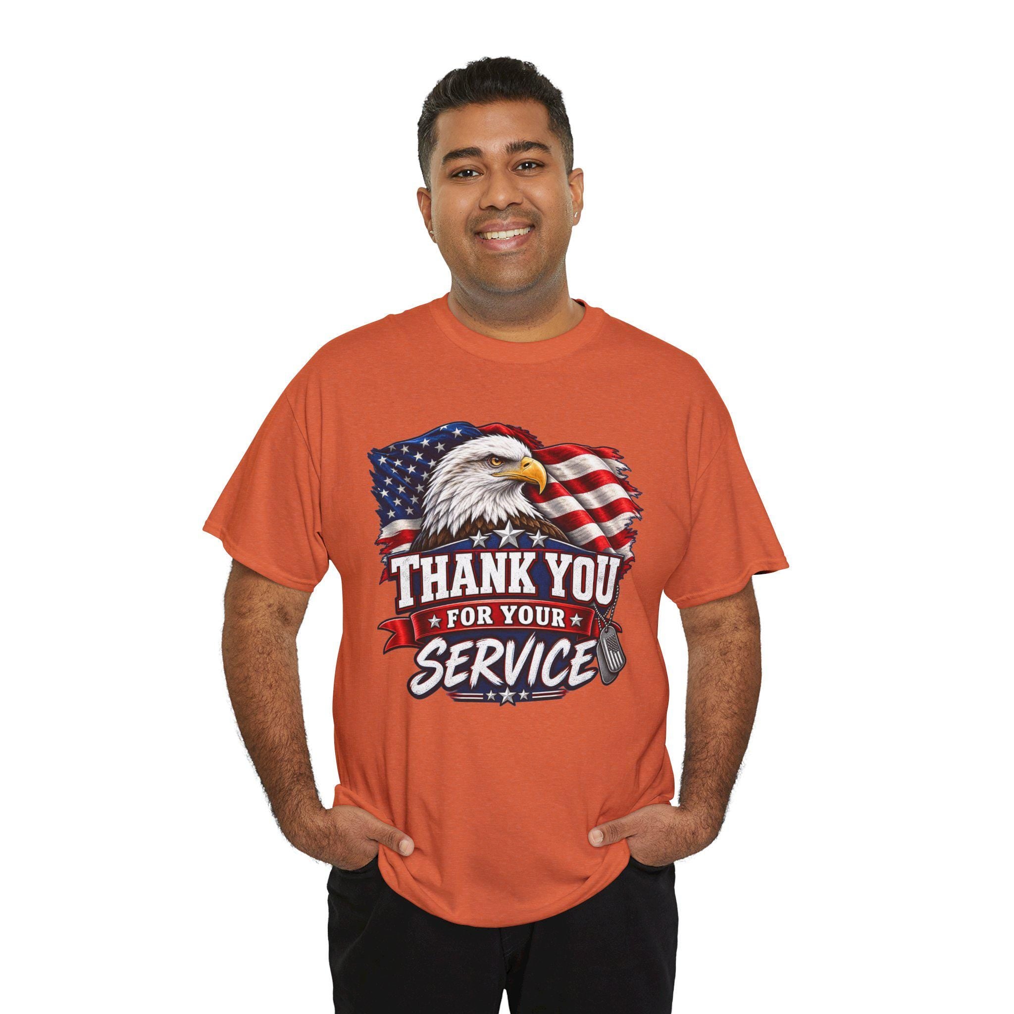 Thank You For Your Service T-Shirt | Eagle American Flag Military Tribute