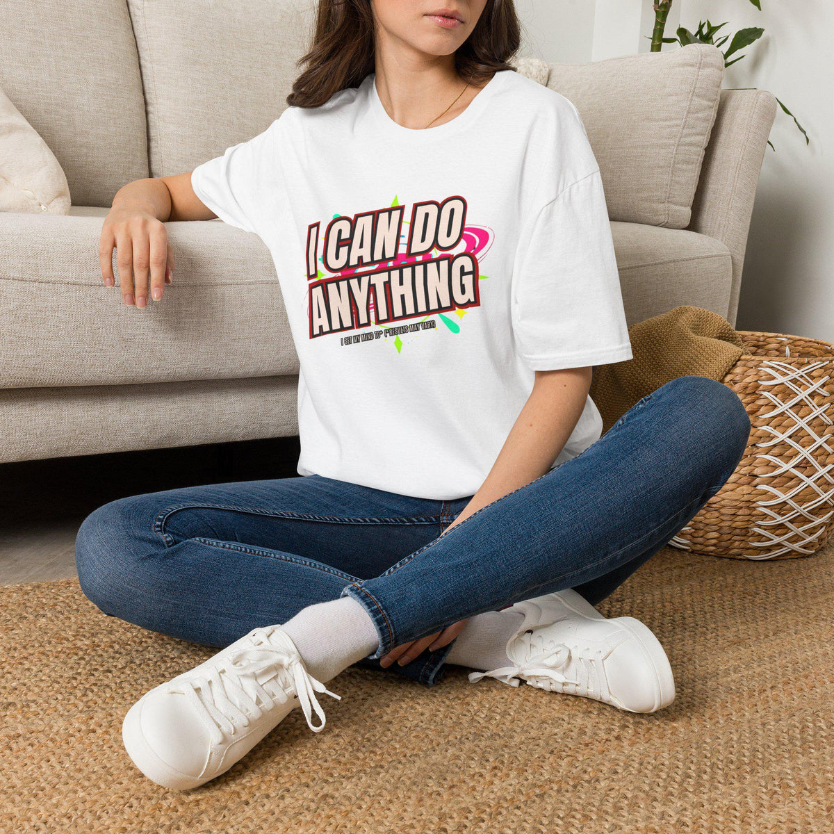 I Can Do Anything Motivational T-Shirt, Retro Positive Quote Tee, Inspirational Gift for Her, Empowerment Graphic Tee, Confidence Shirt