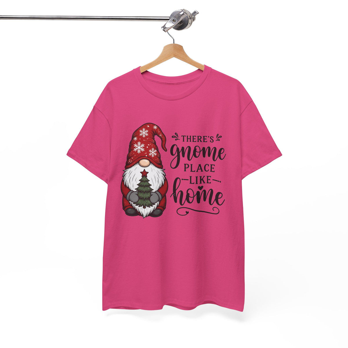 Gnome Place Like Home Tee | Christmas Gnome Holding Tree