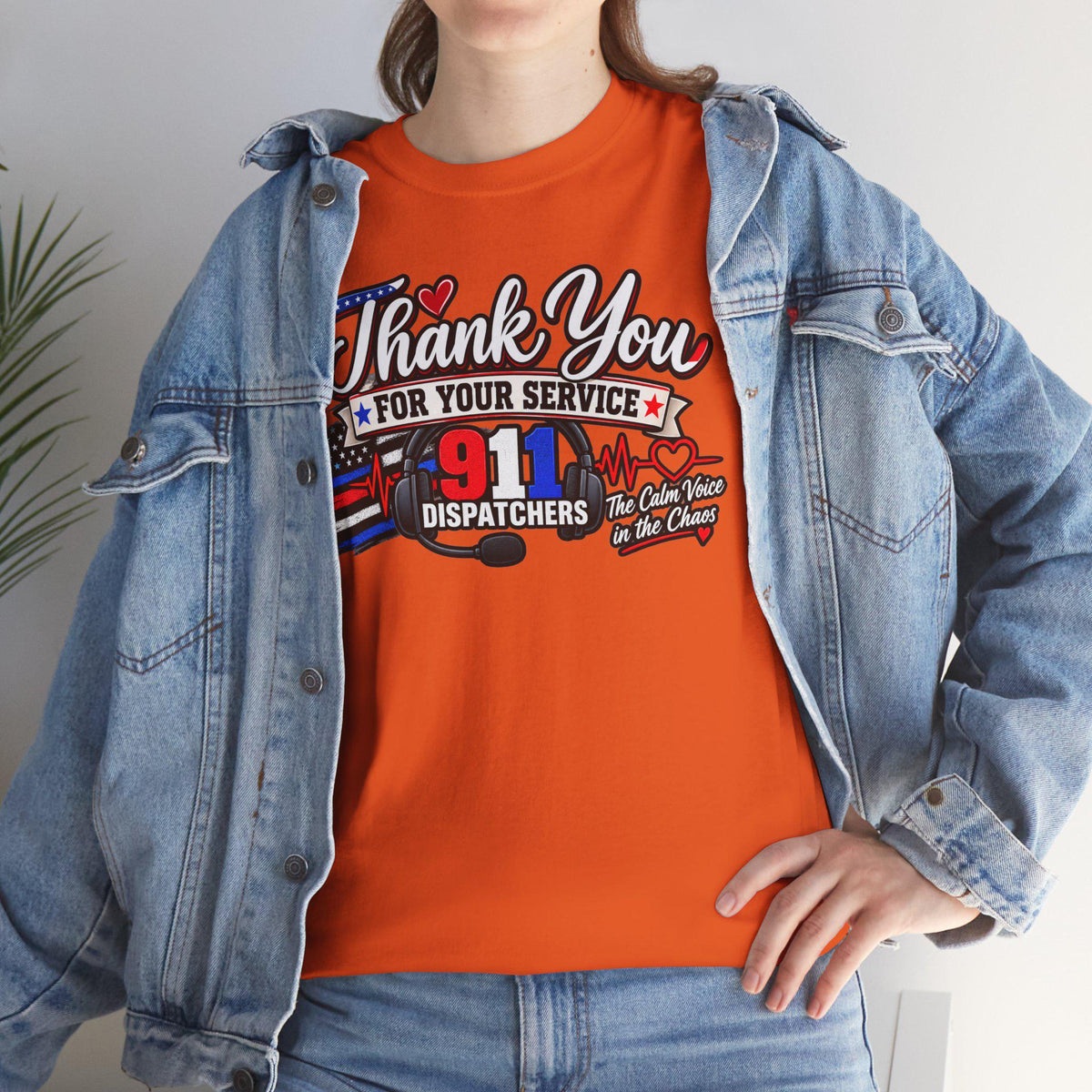 Thank You For Your Service 911 Dispatchers T-Shirt | American Flag Emergency Communicators