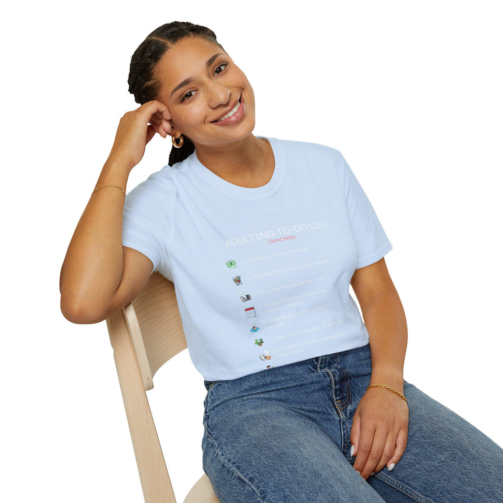 Adult To-Do List T-Shirt | Minimalist Humor Graphic Tee
