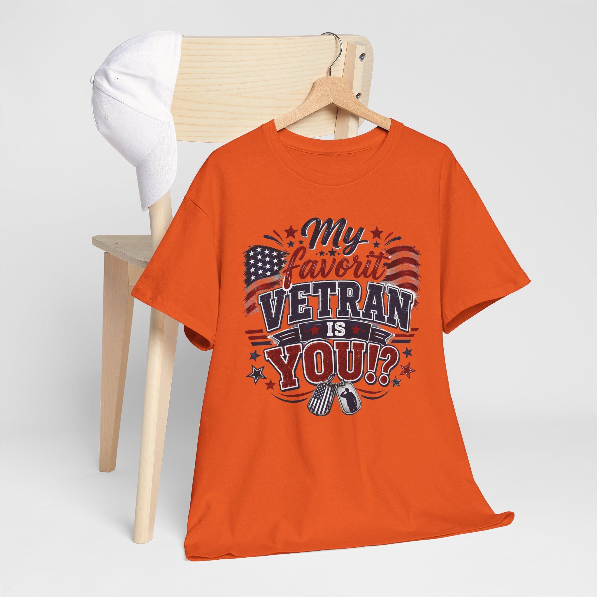 My Favorite Veteran Is You? T-Shirt | American Flag, Dog Tags, Patriotic Tee