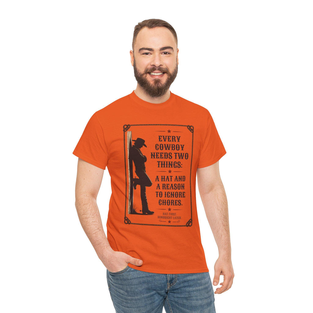 Every Cowboy Needs Two Things T-Shirt | Cowboy Silhouette, Western Quote