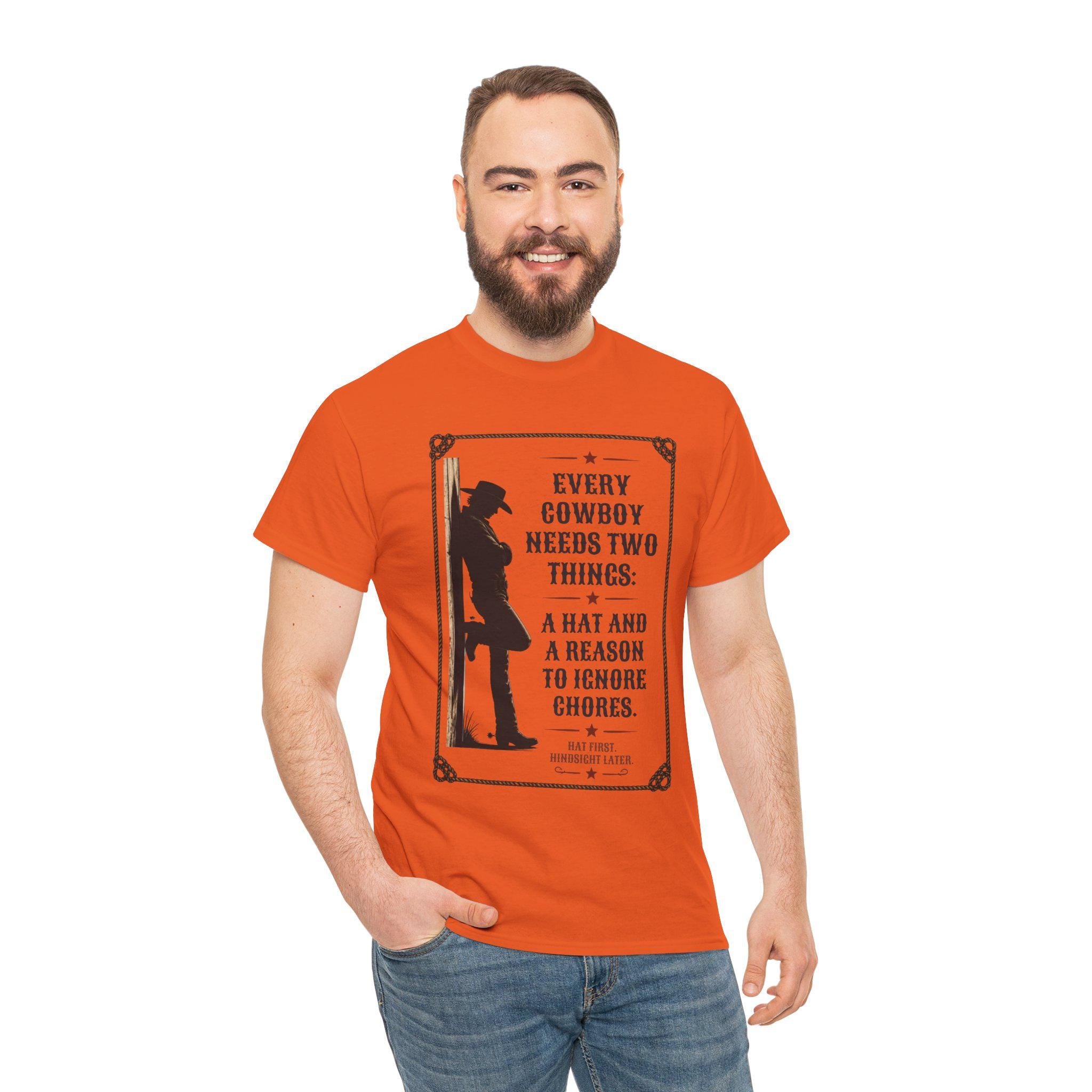 Every Cowboy Needs Two Things T-Shirt | Cowboy Silhouette, Western Quote