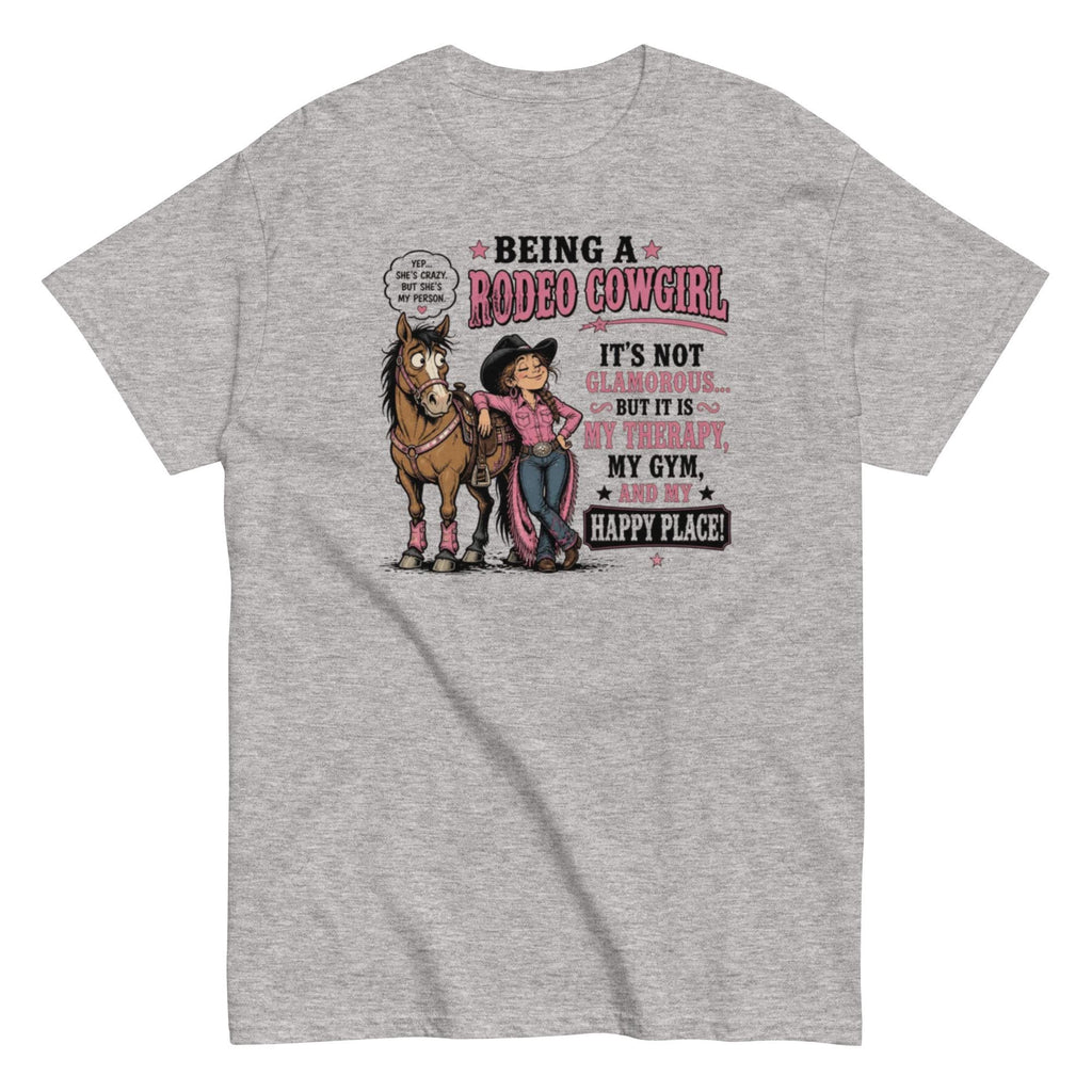 Rodeo Cowgirl Tee: My Therapy, My Happy Place Unisex Cotton Shirt