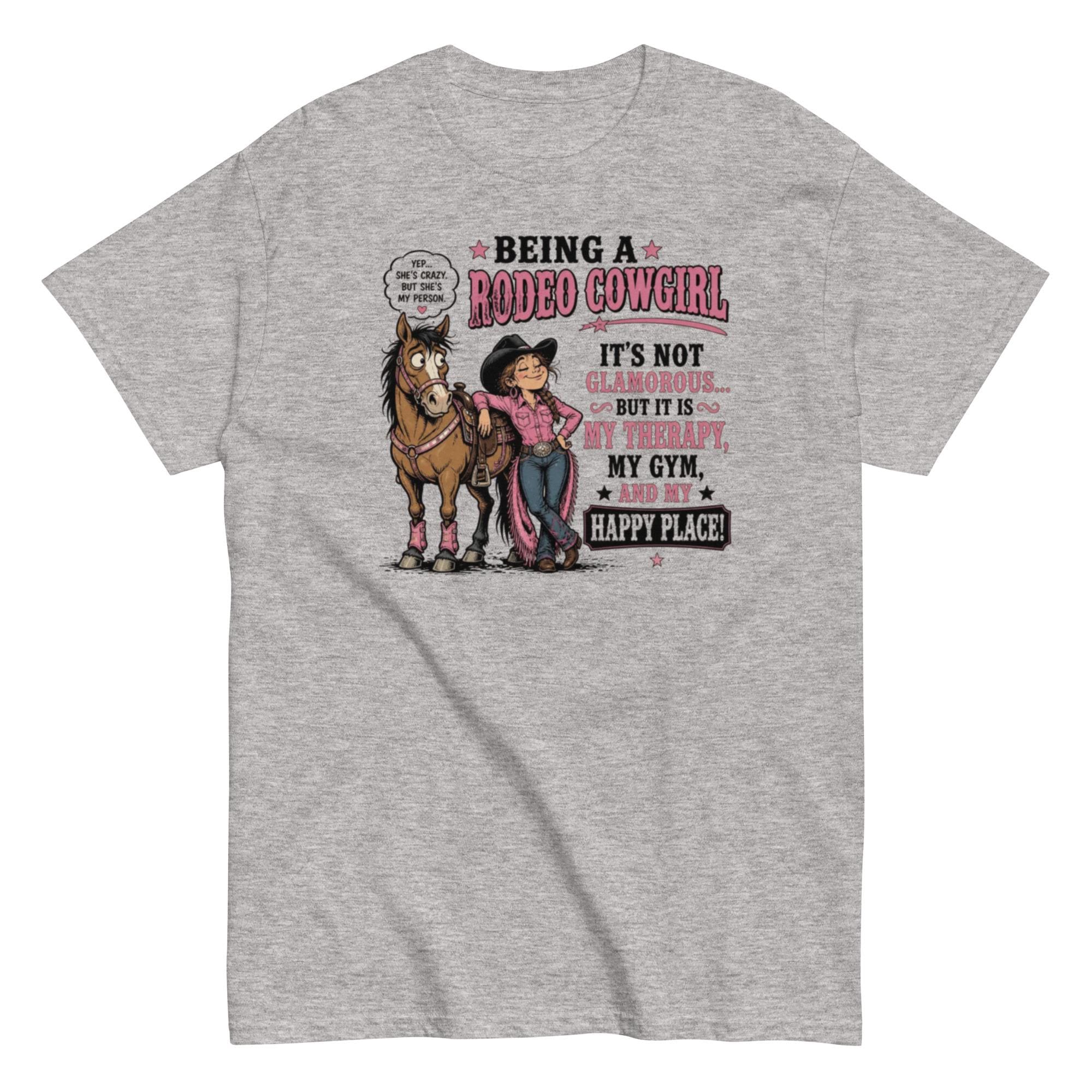 Rodeo Cowgirl Tee: My Therapy, My Happy Place Unisex Cotton Shirt