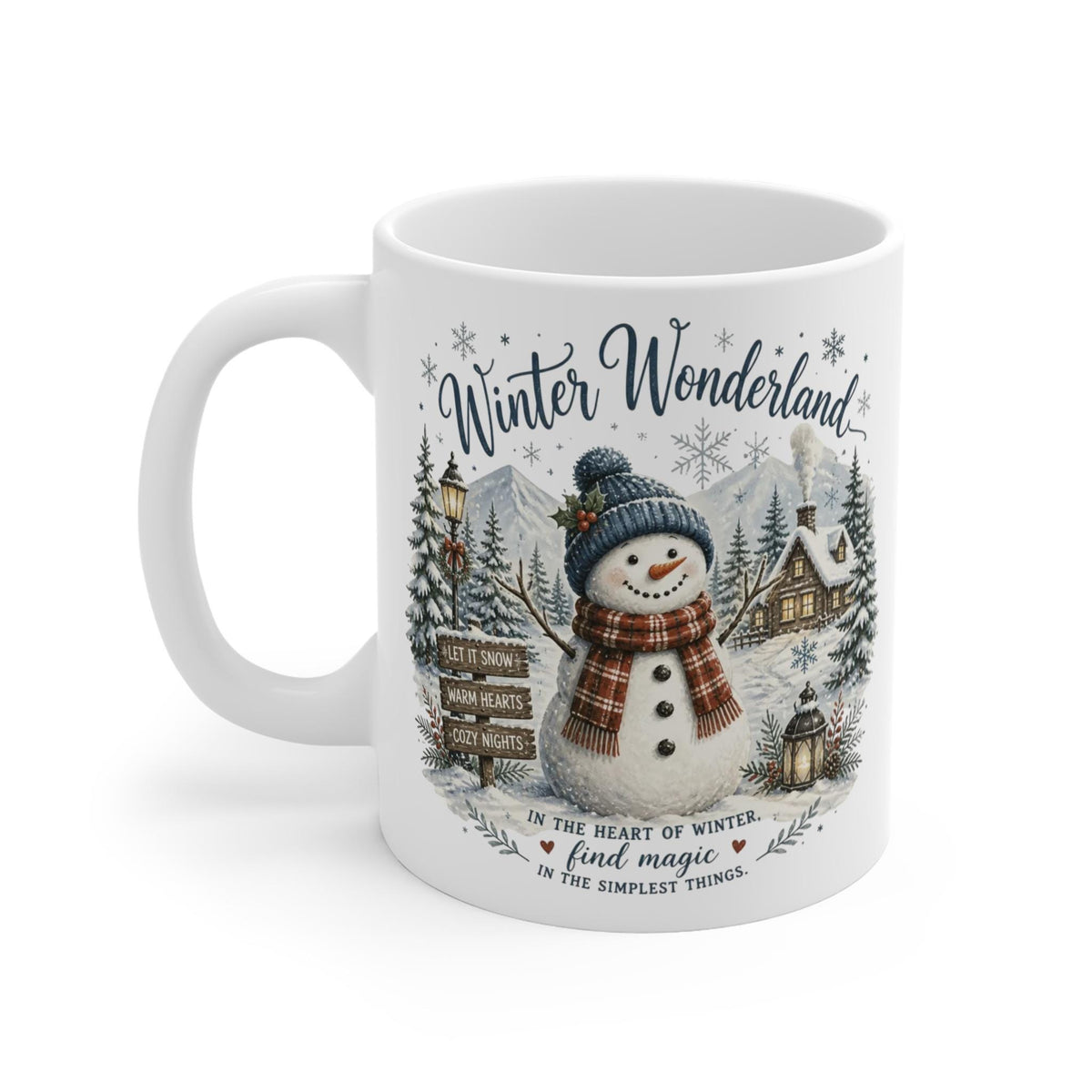 Winter Wonderland Snowman Mug | Holiday Snowman coffee cup