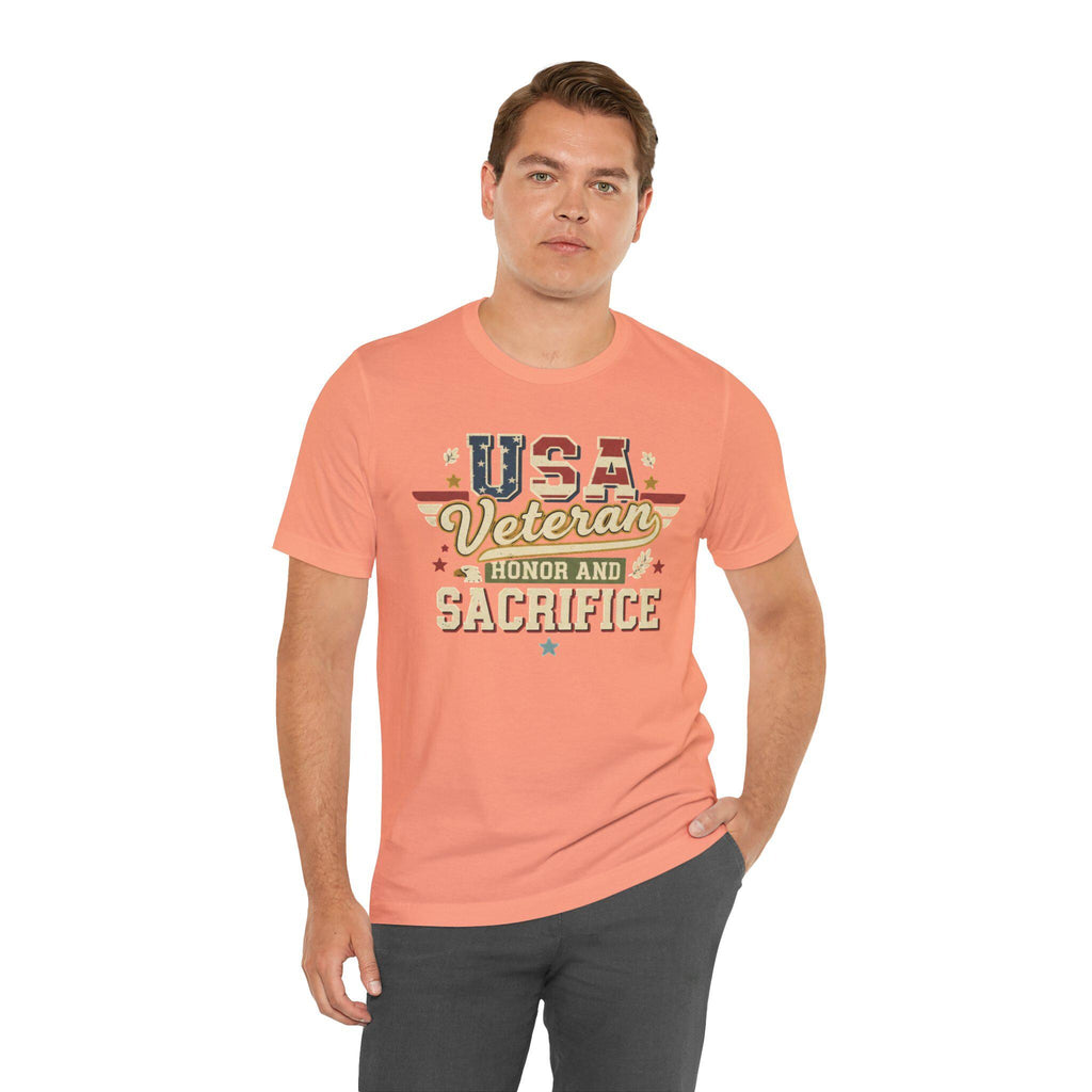 USA Veteran Honor and Sacrifice T-Shirt | Patriotic Military Tee