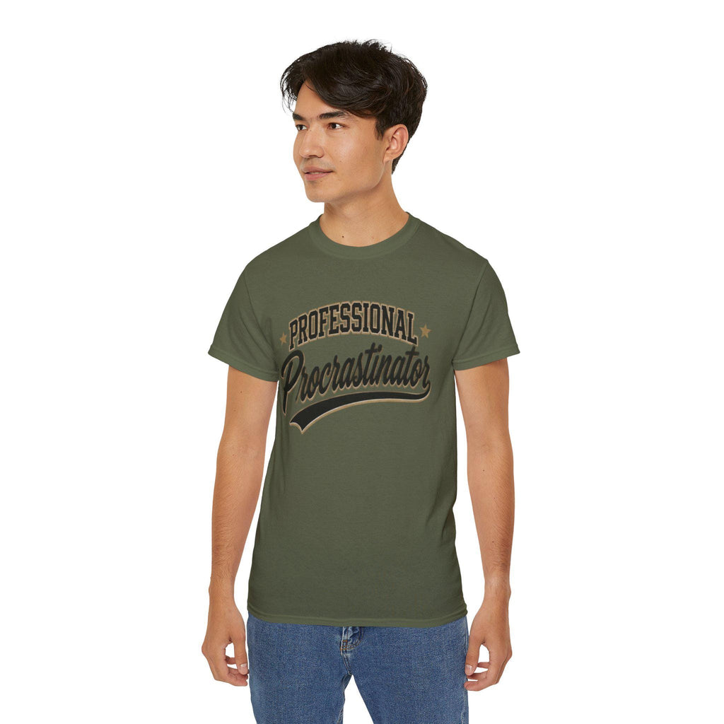 Professional Procrastinator T-Shirt | Retro Script Tee for him
