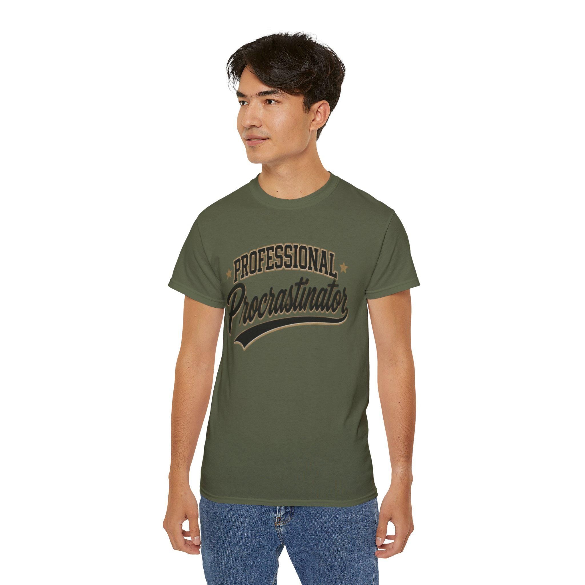 Professional Procrastinator T-Shirt | Retro Script Tee for him