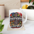 Firefighter Helmet Axes Mug | Courage Dedication Sacrifice Coffee Cup