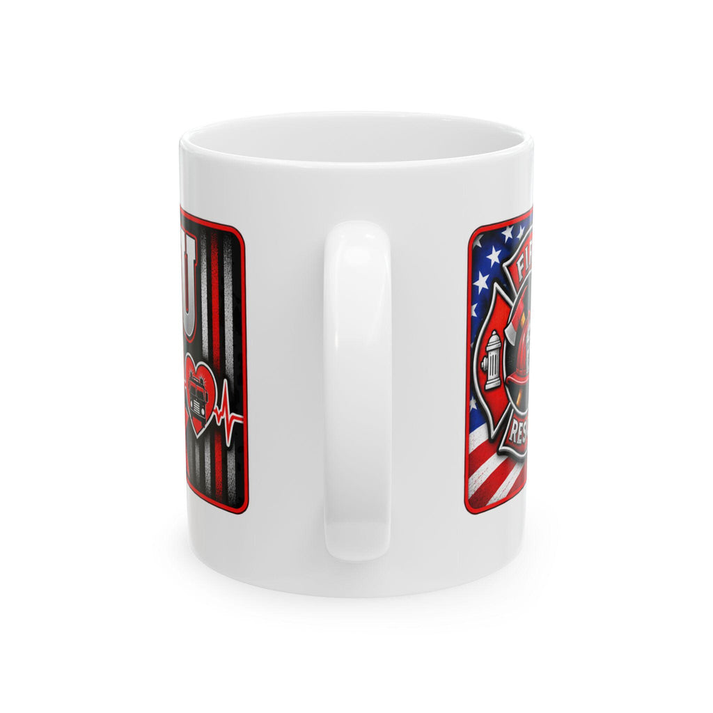 Thank You For Your Service Fire/Rescue Mug | American Flag Maltese Cross