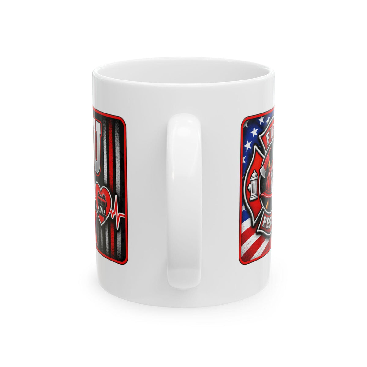 Thank You For Your Service Fire/Rescue Mug | American Flag Maltese Cross