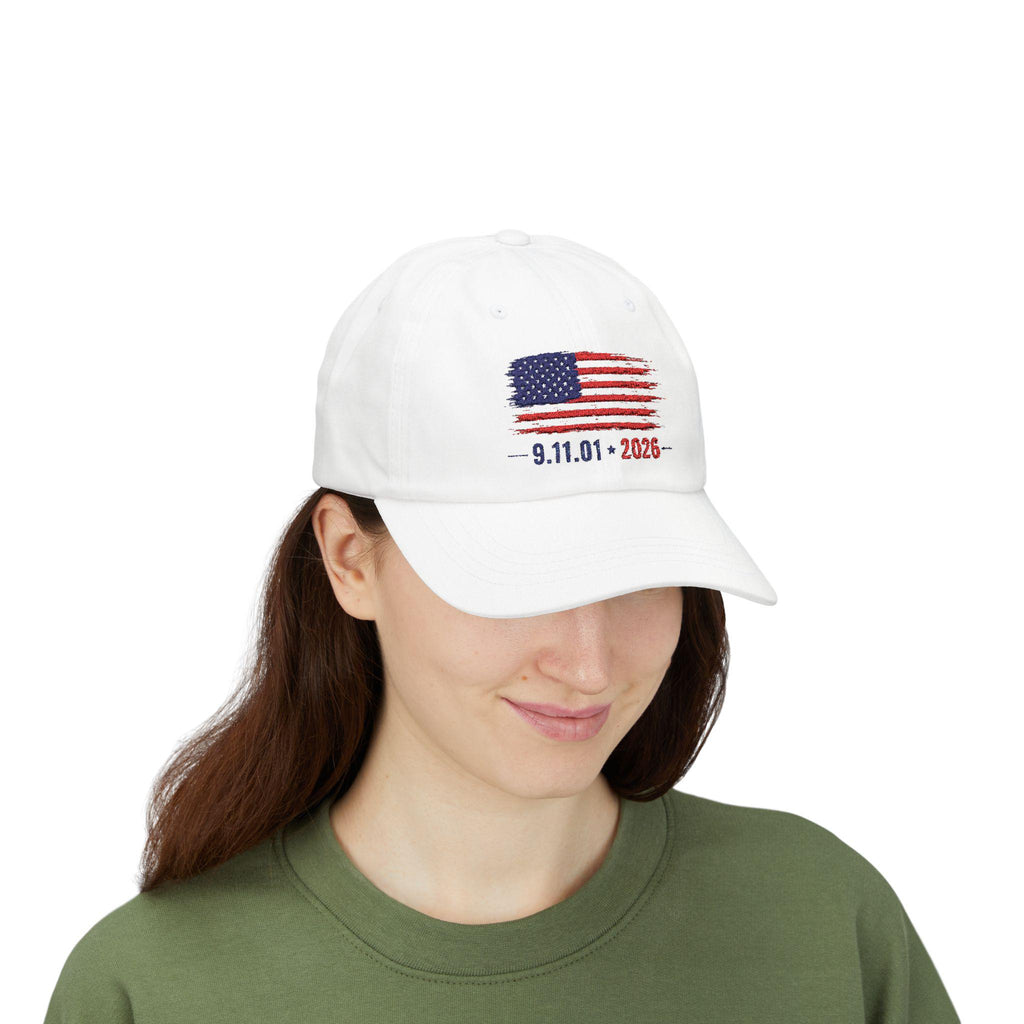 American Flag 9 11 01 2026 Dad Cap | 911 Memorial Baseball Hat