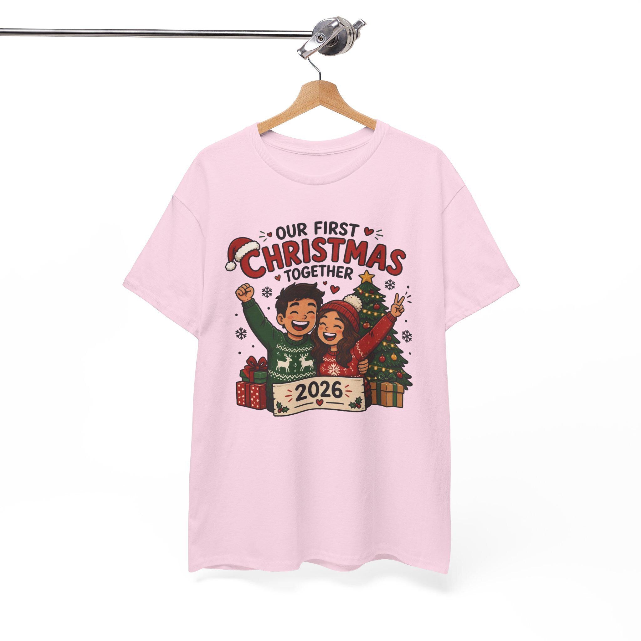 Our First Christmas Together 2026 Tee | Couple Holiday Shirt, Christmas Tree Illustration